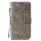For LG K40S Lace Flower Embossing Pattern Horizontal Flip Leather Case with Holder & Card Slots & Wallet & Photo Frame & Lanyard(Grey)