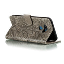 For LG K40S Lace Flower Embossing Pattern Horizontal Flip Leather Case with Holder & Card Slots & Wallet & Photo Frame & Lanyard(Grey)