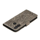 For LG K40S Lace Flower Embossing Pattern Horizontal Flip Leather Case with Holder & Card Slots & Wallet & Photo Frame & Lanyard(Grey)