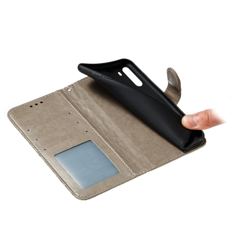 For LG K40S Lace Flower Embossing Pattern Horizontal Flip Leather Case with Holder & Card Slots & Wallet & Photo Frame & Lanyard(Grey)