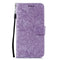For LG K40S Lace Flower Embossing Pattern Horizontal Flip Leather Case with Holder & Card Slots & Wallet & Photo Frame & Lanyard(Purple)