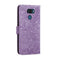 For LG K40S Lace Flower Embossing Pattern Horizontal Flip Leather Case with Holder & Card Slots & Wallet & Photo Frame & Lanyard(Purple)