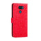 For LG K40S Lace Flower Embossing Pattern Horizontal Flip Leather Case with Holder & Card Slots & Wallet & Photo Frame & Lanyard(Red)