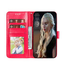 For LG K40S Lace Flower Embossing Pattern Horizontal Flip Leather Case with Holder & Card Slots & Wallet & Photo Frame & Lanyard(Red)