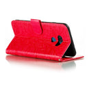 For LG K40S Lace Flower Embossing Pattern Horizontal Flip Leather Case with Holder & Card Slots & Wallet & Photo Frame & Lanyard(Red)
