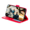 For LG K40S Lace Flower Embossing Pattern Horizontal Flip Leather Case with Holder & Card Slots & Wallet & Photo Frame & Lanyard(Red)