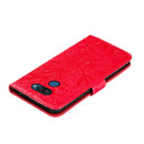 For LG K40S Lace Flower Embossing Pattern Horizontal Flip Leather Case with Holder & Card Slots & Wallet & Photo Frame & Lanyard(Red)