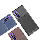 For Sony Xperia 1 II Carbon Fiber Texture Shockproof TPU Case(Blue)