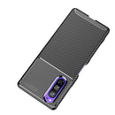 For Sony Xperia 1 II Carbon Fiber Texture Shockproof TPU Case(Brown)