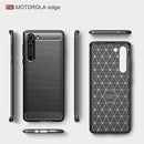 For Motorola Moto Edge Brushed Texture Carbon Fiber TPU Case(Black)