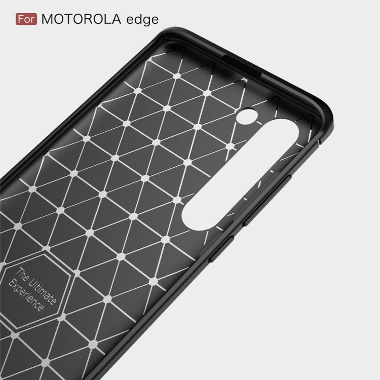 For Motorola Moto Edge Brushed Texture Carbon Fiber TPU Case(Black)