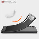 For Motorola Moto Edge Brushed Texture Carbon Fiber TPU Case(Black)
