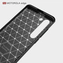 For Motorola Moto Edge Brushed Texture Carbon Fiber TPU Case(Red)