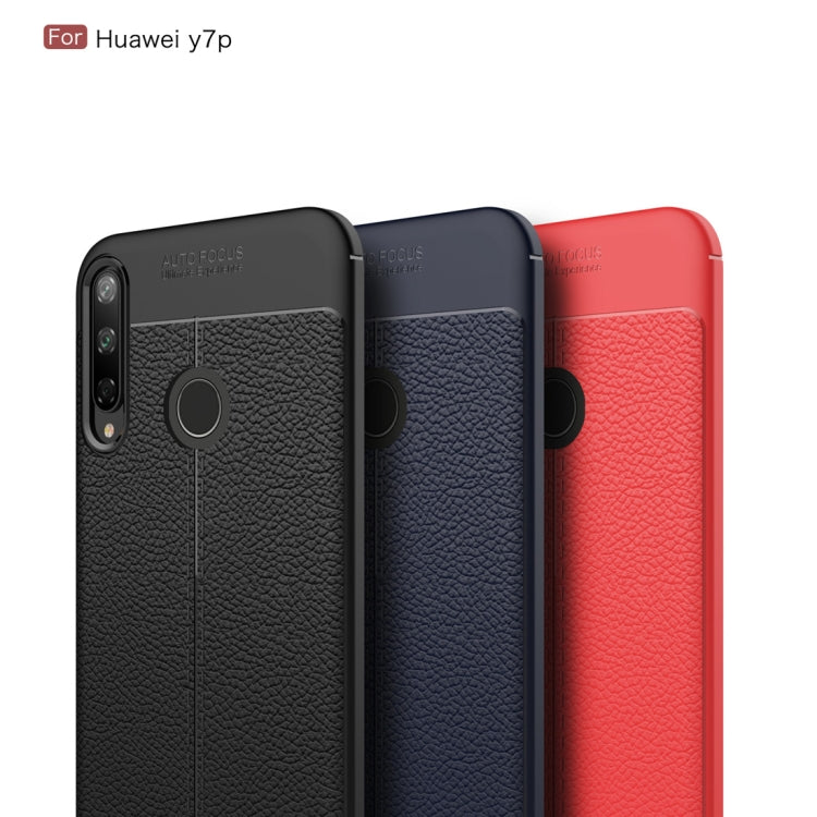 For Huawei Y7p Litchi Texture TPU Shockproof Case(Red)