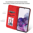 For Galaxy S20 Retro Skin Feel Business Magnetic Horizontal Flip Leather Case(Red)