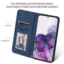 For Galaxy S20 Retro Skin Feel Business Magnetic Horizontal Flip Leather Case(Navy Blue)