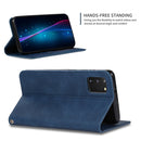 For Galaxy S20 Retro Skin Feel Business Magnetic Horizontal Flip Leather Case(Navy Blue)