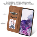 For Galaxy S20 Retro Skin Feel Business Magnetic Horizontal Flip Leather Case(Brown)
