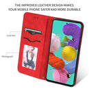 For Galaxy A51 Retro Skin Feel Business Magnetic Horizontal Flip Leather Case(Red)