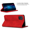 For Galaxy A51 Retro Skin Feel Business Magnetic Horizontal Flip Leather Case(Red)