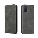 For Galaxy A51 Retro Skin Feel Business Magnetic Horizontal Flip Leather Case(Dark Grey)