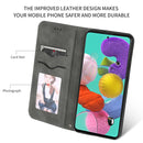 For Galaxy A51 Retro Skin Feel Business Magnetic Horizontal Flip Leather Case(Dark Grey)