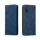 For Galaxy A51 Retro Skin Feel Business Magnetic Horizontal Flip Leather Case(Navy Blue)