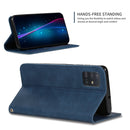 For Galaxy A51 Retro Skin Feel Business Magnetic Horizontal Flip Leather Case(Navy Blue)
