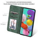For Galaxy A51 Retro Skin Feel Business Magnetic Horizontal Flip Leather Case(Army Green)