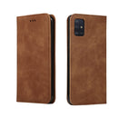 For Galaxy A51 Retro Skin Feel Business Magnetic Horizontal Flip Leather Case(Brown)