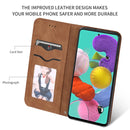 For Galaxy A51 Retro Skin Feel Business Magnetic Horizontal Flip Leather Case(Brown)