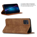 For Galaxy A51 Retro Skin Feel Business Magnetic Horizontal Flip Leather Case(Brown)