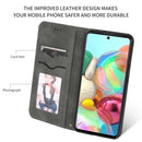 For Galaxy A71 Retro Skin Feel Business Magnetic Horizontal Flip Leather Case(Dark Grey)