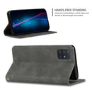 For Galaxy A71 Retro Skin Feel Business Magnetic Horizontal Flip Leather Case(Dark Grey)