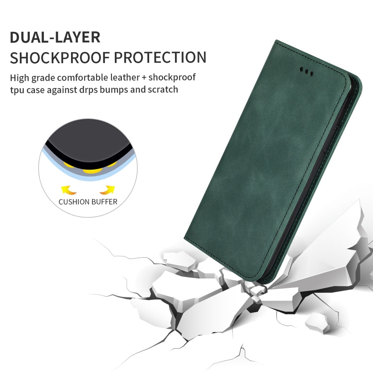 For Galaxy A71 Retro Skin Feel Business Magnetic Horizontal Flip Leather Case(Army Green)