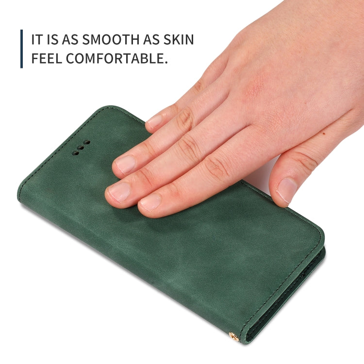 For Galaxy A71 Retro Skin Feel Business Magnetic Horizontal Flip Leather Case(Army Green)