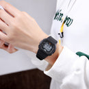 Skmei 1608 Multi-Function Student Electronic Watch Waterproof Timing Silicone Sports Watch(Black)