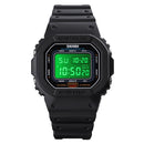 Skmei 1608 Multi-Function Student Electronic Watch Waterproof Timing Silicone Sports Watch(Black)