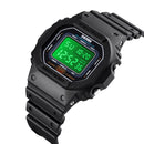Skmei 1608 Multi-Function Student Electronic Watch Waterproof Timing Silicone Sports Watch(Black)