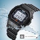 Skmei 1608 Multi-Function Student Electronic Watch Waterproof Timing Silicone Sports Watch(Black)