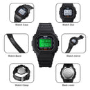Skmei 1608 Multi-Function Student Electronic Watch Waterproof Timing Silicone Sports Watch(Black)
