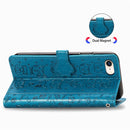 For iPhone 8/7 Cute Cat and Dog Embossed Horizontal Flip PU Leather Case with Holder / Card Slot / Wallet / Lanyard(Blue)