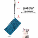 For iPhone 8/7 Cute Cat and Dog Embossed Horizontal Flip PU Leather Case with Holder / Card Slot / Wallet / Lanyard(Blue)