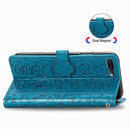 For iPhone 8Plus/7Plus Cute Cat and Dog Embossed Horizontal Flip PU Leather Case with Holder / Card Slot / Wallet / Lanyard(Blue)