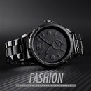 Skmei 1513 Fashion Trendy Steel Band Quartz Watch Mens Waterproof Leisure Watch(Black)