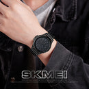 Skmei 1513 Fashion Trendy Steel Band Quartz Watch Mens Waterproof Leisure Watch(Black)