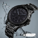 Skmei 1513 Fashion Trendy Steel Band Quartz Watch Mens Waterproof Leisure Watch(Black)