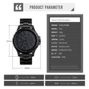 Skmei 1513 Fashion Trendy Steel Band Quartz Watch Mens Waterproof Leisure Watch(Black)