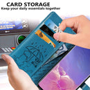 For Galaxy S10 Cute Cat and Dog Embossed Horizontal Flip Leather Case with Bracket / Card Slot / Wallet / Lanyard(Gray)