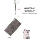 For Galaxy S10 Cute Cat and Dog Embossed Horizontal Flip Leather Case with Bracket / Card Slot / Wallet / Lanyard(Gray)